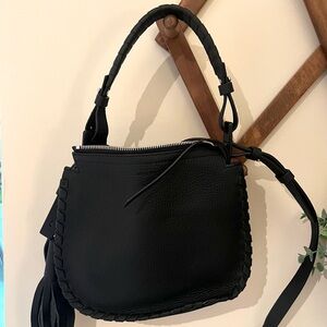 All Saints Black Saddle Bag